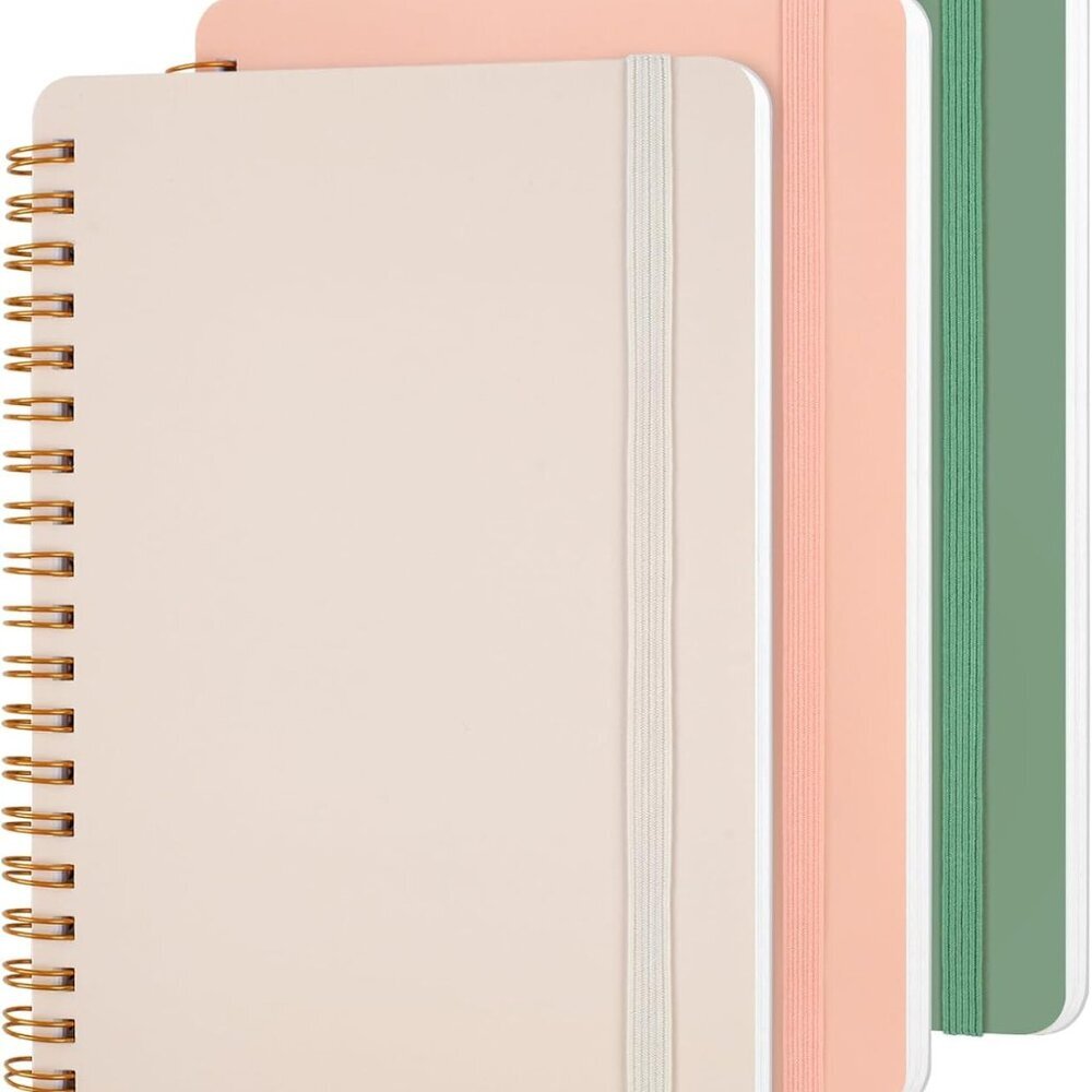 3 PCS Small Spiral Notebook 5x7, Notebooks for Note Taking, Morandi Spiral Journ